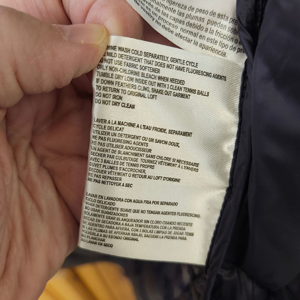 Michael Kors Packable Quilted Down Fill Hooded Long Puffer Coat Navy Blue Size M - Picture 9 of 11